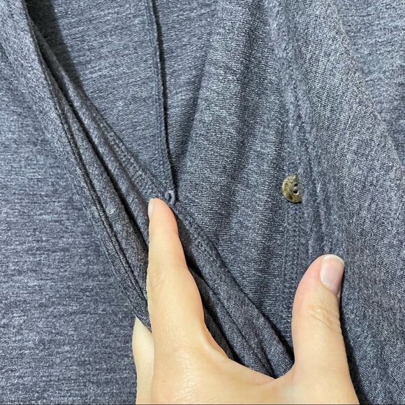 Logo Lori Goldstein Grey Open Front Cardigan Sweater Womens L Waterfall Preppy - Picture 10 of 10